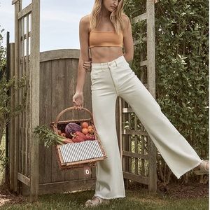 DL1961 Cream Flare & Wide Leg Jeans